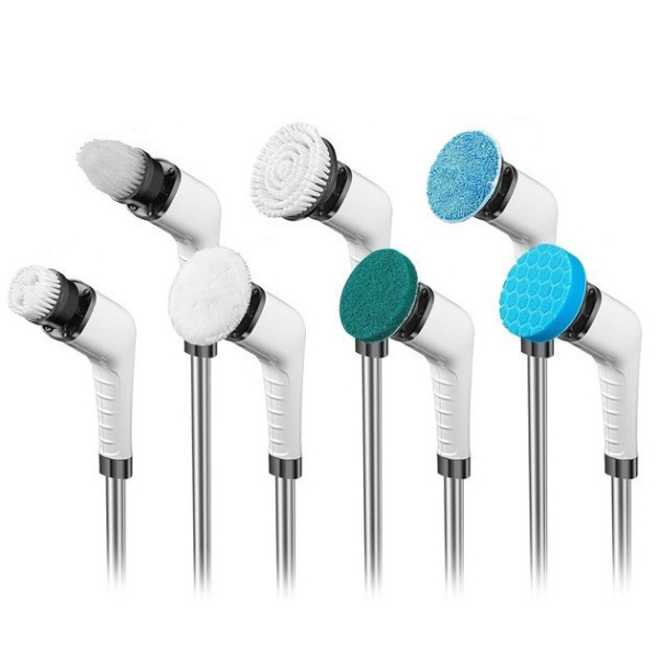 Электрощетка для уборки 50 см Cleaning Brush с 8 насадками и вращающейся головкой 360°