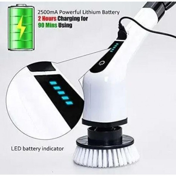 Электрощетка для уборки 50 см Cleaning Brush с 8 насадками и вращающейся головкой 360°