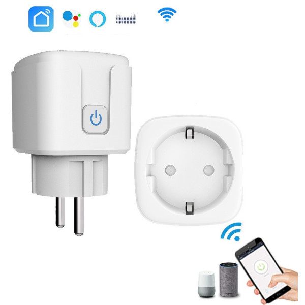 Умная Wi-Fi розетка Tuya 20А с таймером и счетчиком энергии Белый