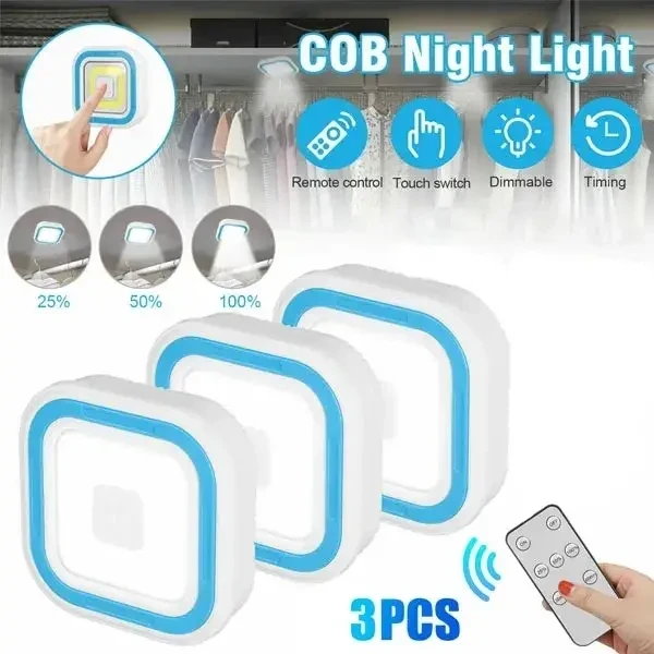 Комплект светодиодных светильников с пультом и таймером LED Light with Remote Control Set (3 светильника)