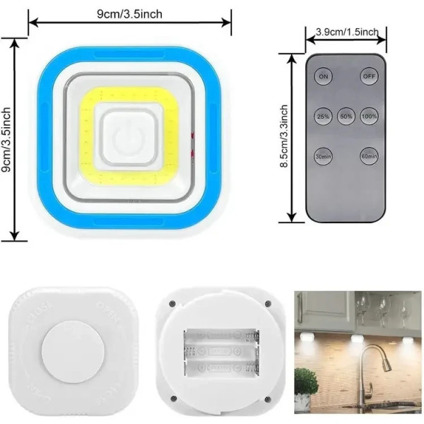 Комплект светодиодных светильников с пультом и таймером LED Light with Remote Control Set (3 светильника)