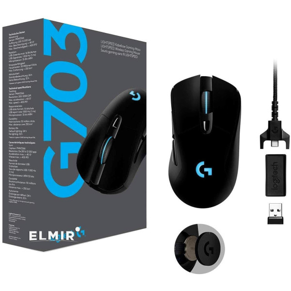 Мышь беспроводная Игровая G703 Lightspeed HERO 16K Sensor Black