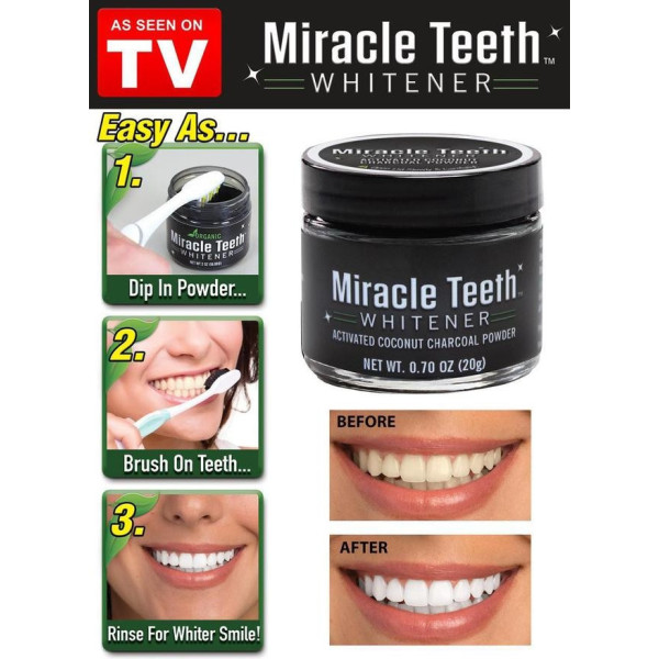 Отбеливатель зубов Miracle Teeth Whitener - Черная зубная паста