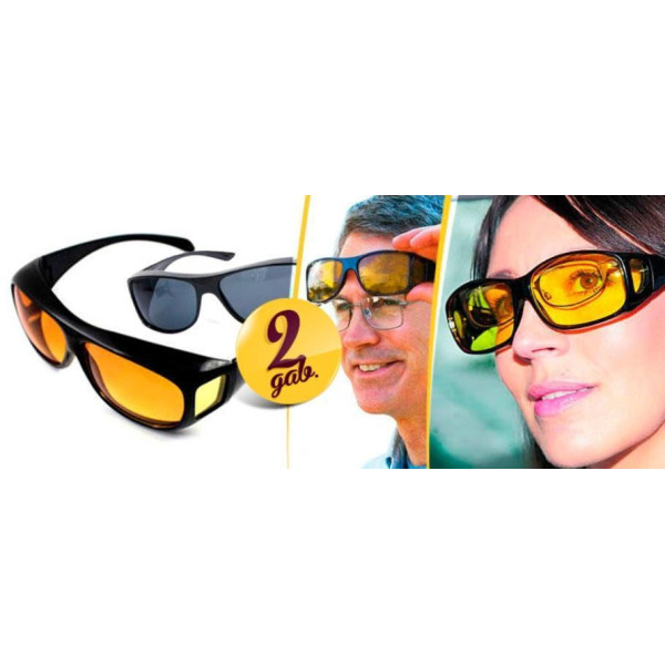 Очки 2 в 1 анти-бликовые для водителей HD Vision