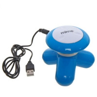 Мультифункциональный ручной мини-массажер вибромассаж Mimo USB (голубой)