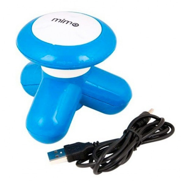 Мультифункциональный ручной мини-массажер вибромассаж Mimo USB (голубой)