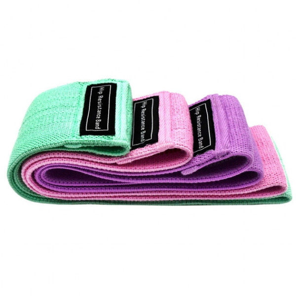 Тканевые эластичные фитнес-петли Hip Resistance Bands 3 шт + мешочек для пилатеса, набор гибких резинок для фи