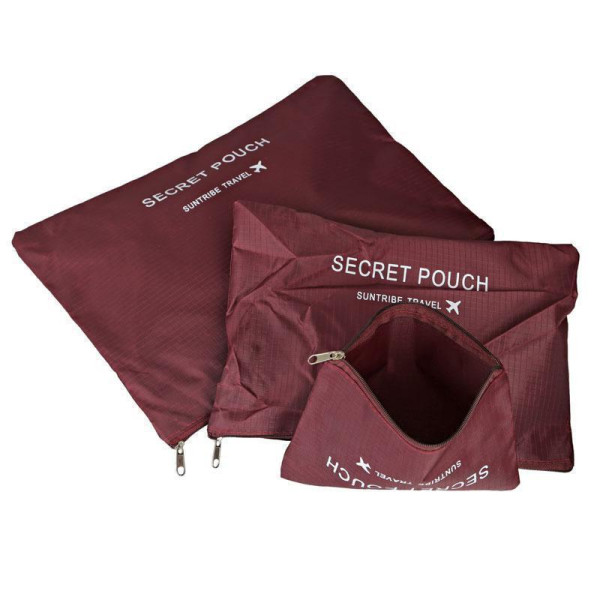 Набор органайзеров Secret Pouch | 6 в 1 | Бордовый