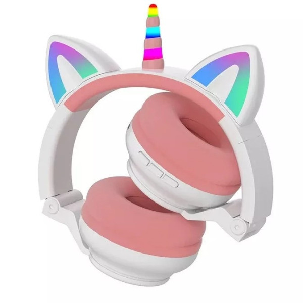 Детские наушники STN-27 Cat LED Unicorn + кошачьи ушки