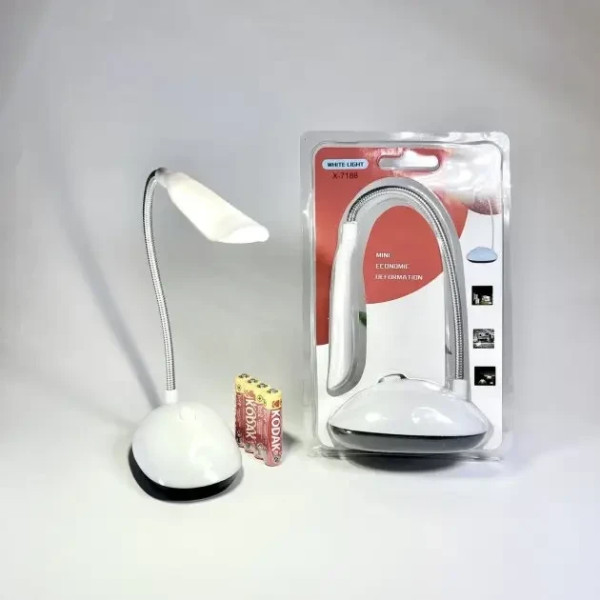 Настольная LED-лампа на батарейках (АААх3), MINI X-7188, Белая