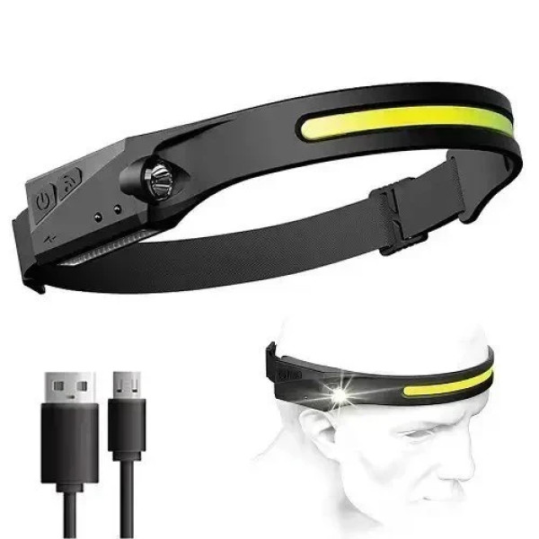 Налобный фонарь BL G28 XPE+COB с сенсором