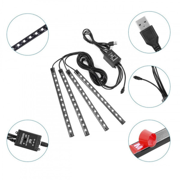 Цветное подсвечивание для автомобиля RGB LED Ambient HR-01678
