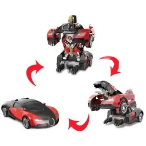 Машинка-трансформер Bugatti Car Robot Size 18, красная