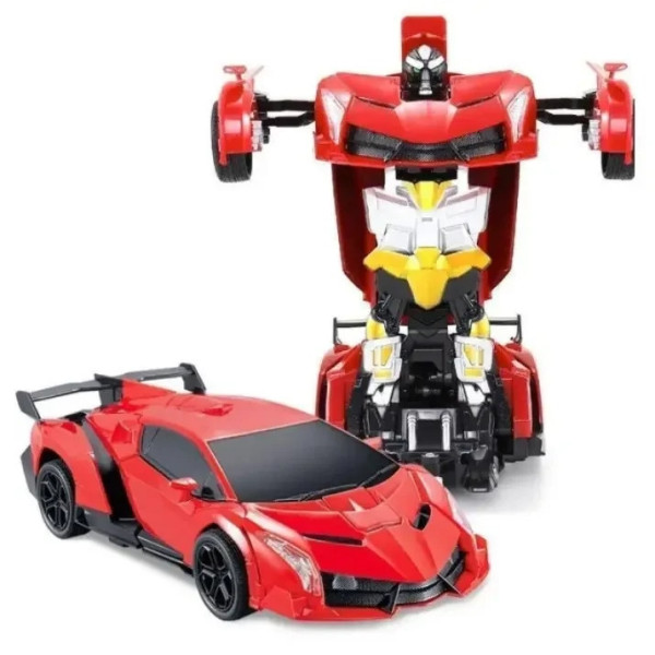 Машинка-трансформер Bugatti Car Robot Size 18, красная