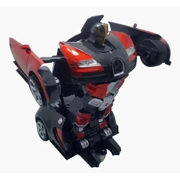 Машинка-трансформер Bugatti Car Robot Size 18, красная