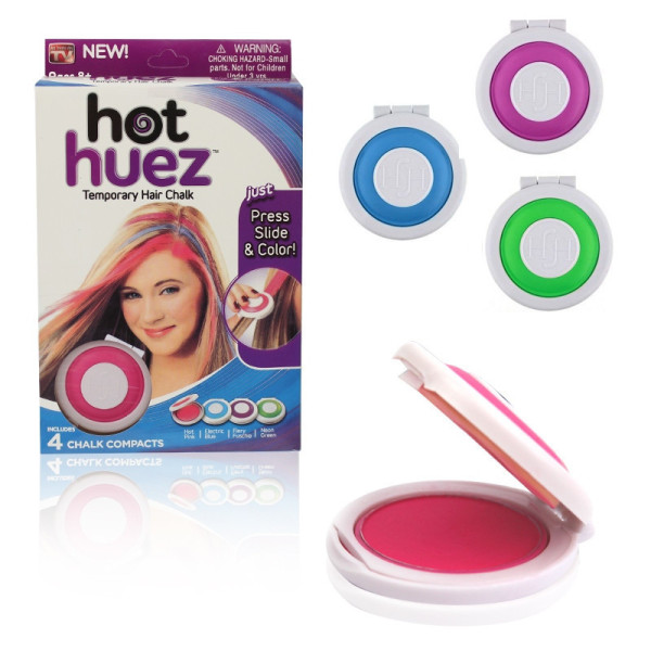 Цветной мел пудра для волос hot huez Хот Хуэз-Мгновенная покраска