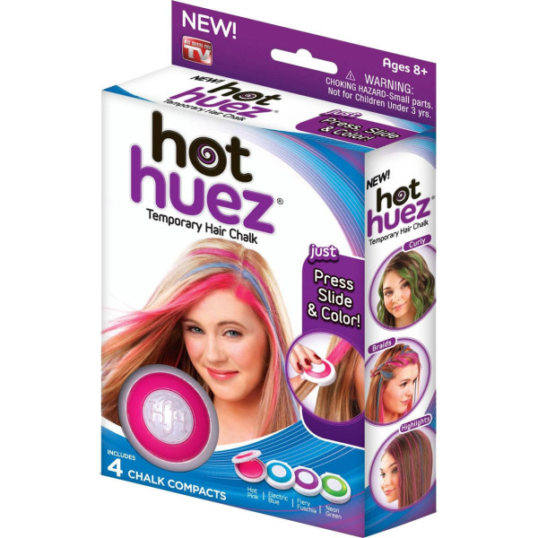 Цветной мел пудра для волос hot huez Хот Хуэз-Мгновенная покраска