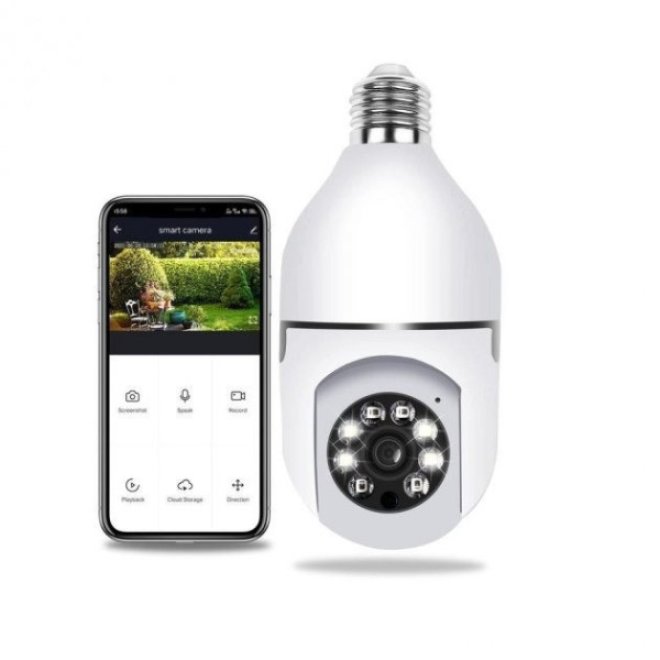 Беспроводная панорамная IP Wi-Fi камера видеонаблюдения в патроне L1 E27 Smart 3120s-DPXY 2MP