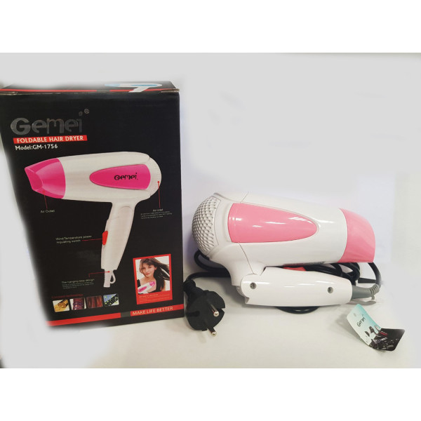 Фен дорожный Gemei GM-1756 Pink