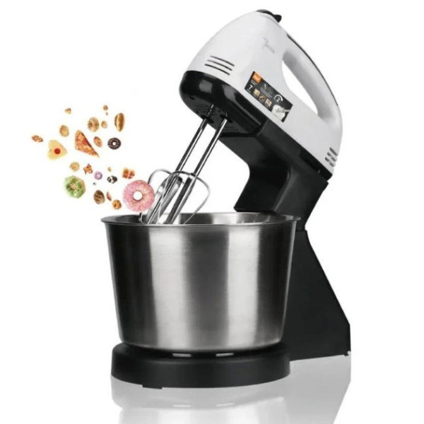 Ручной миксер Domotec R-6637W с металлической чашей, 7 режимов, 2 литра