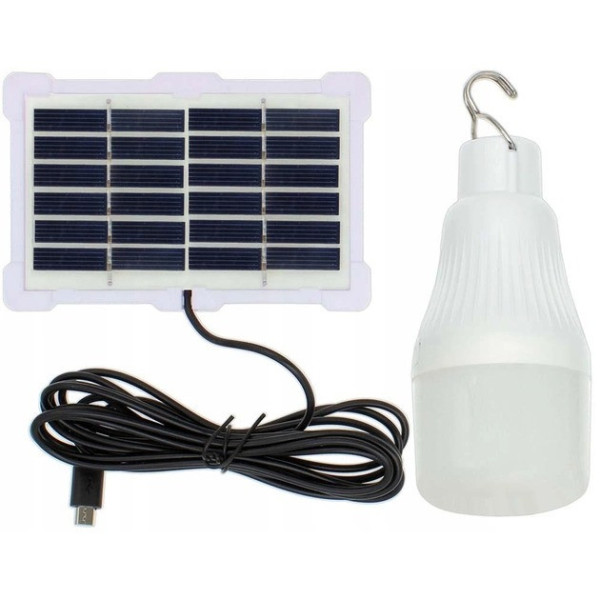 Кемпинговая LED лампа CL022 с солнечной панелью и аккумулятором, 10W