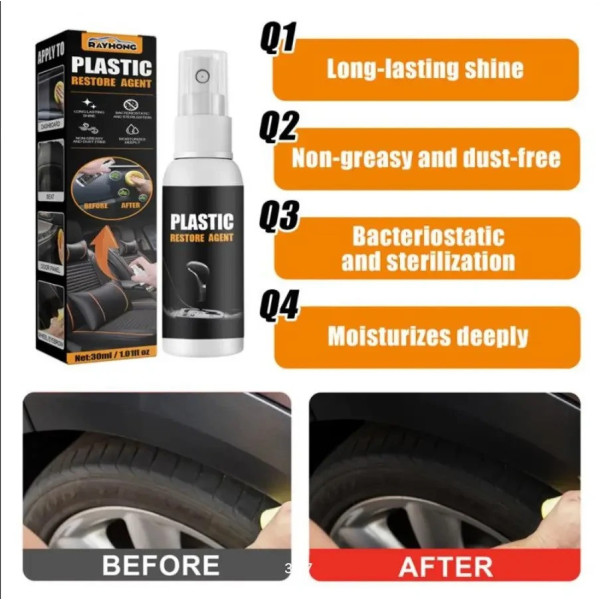 Полироль для автомобильных пластиковых деталей PLASTIC RESTORE, 30 мл