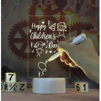 Ночник-светильник с доской для заметок, 12,5x17,5 см, USB питание, 3 оттенка подсветки, меловой маркер