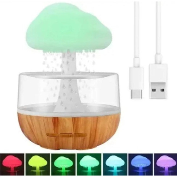 Увлажнитель воздуха и ночник Гриб RAIN HUMIDIFIER с эффектом дождя и подсветкой