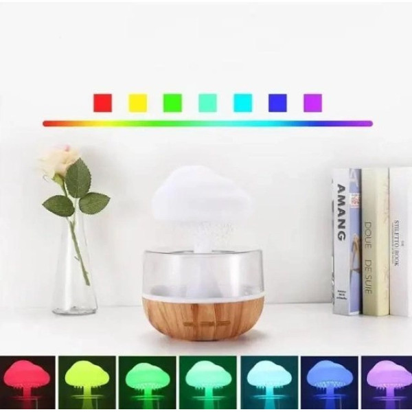 Увлажнитель воздуха и ночник Гриб RAIN HUMIDIFIER с эффектом дождя и подсветкой