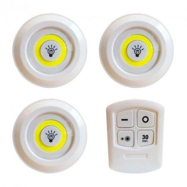 Набор LED светильников с пультом и таймером, LED light with Remote Control Set (3 шт.)