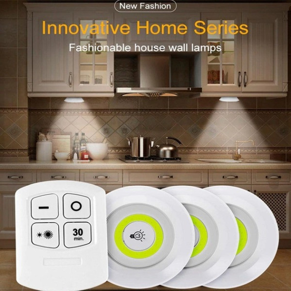 Набор LED светильников с пультом и таймером, LED light with Remote Control Set (3 шт.)