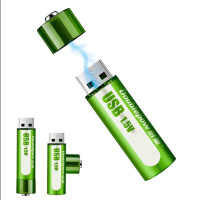 USB аккумуляторные батарейки FluCat AA 1.5V 1450 mAh, комплект 2 шт.