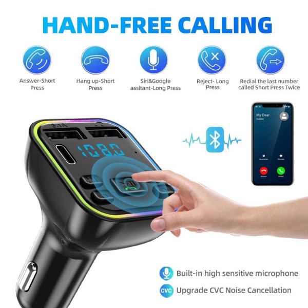 Автомобильный трансмиттер FM Player G39 с Bluetooth 5.0, FM модулятор