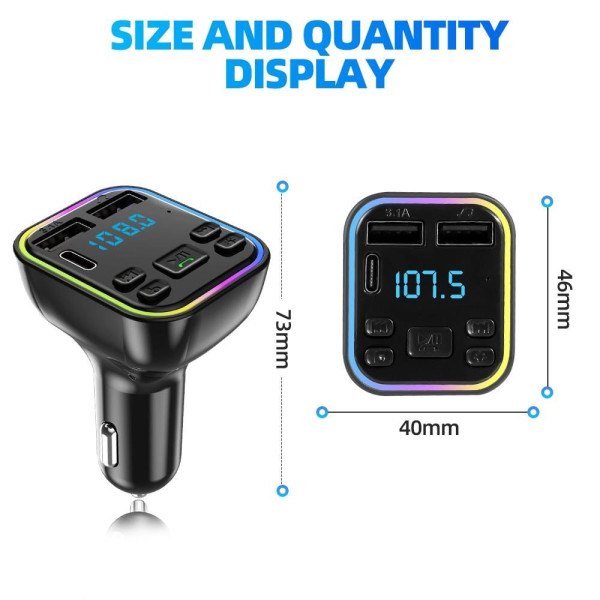 Автомобильный трансмиттер FM Player G39 с Bluetooth 5.0, FM модулятор