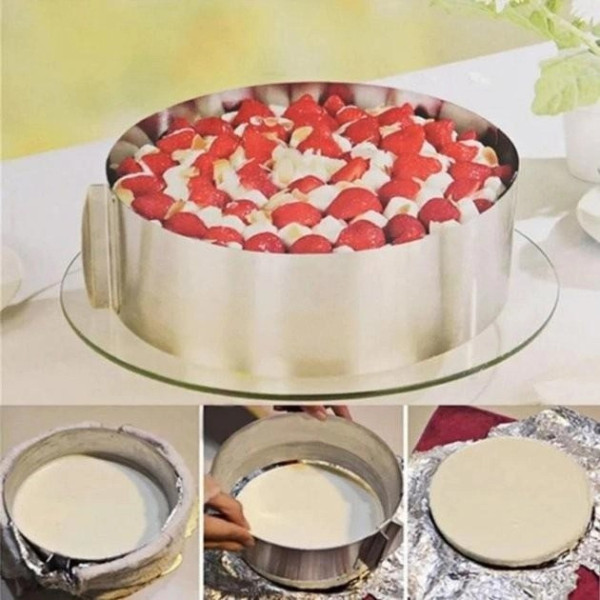 Раздвижное кондитерское кольцо для выпечки Cake Ring, 16-30 см