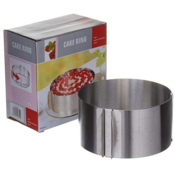 Раздвижное кондитерское кольцо для выпечки Cake Ring, 16-30 см