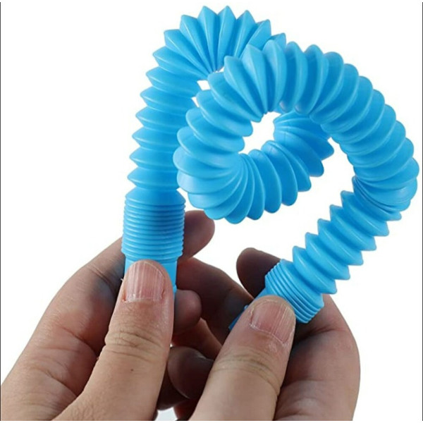 Набор антистрессовых сенсорных игрушек S Fidget Pop Tube, 12 пластиковых эластичных труб