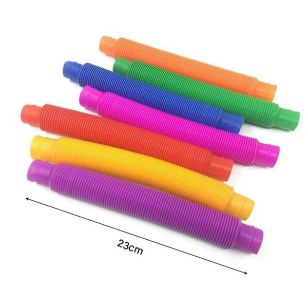Набор антистрессовых сенсорных игрушек S Fidget Pop Tube, 12 пластиковых эластичных труб