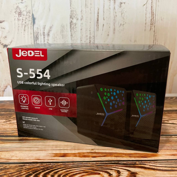 Колонки JEDEL S554 для компьютера и ноутбука RGB 2.0 USB / Акустическая система для ПК