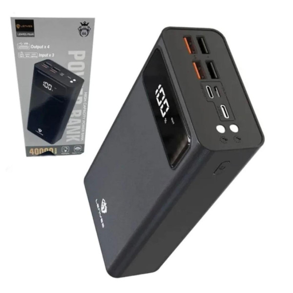 Внешний аккумулятор Power bank LENYES PX492 40000mAh 4USB 5 В/2 А Черный