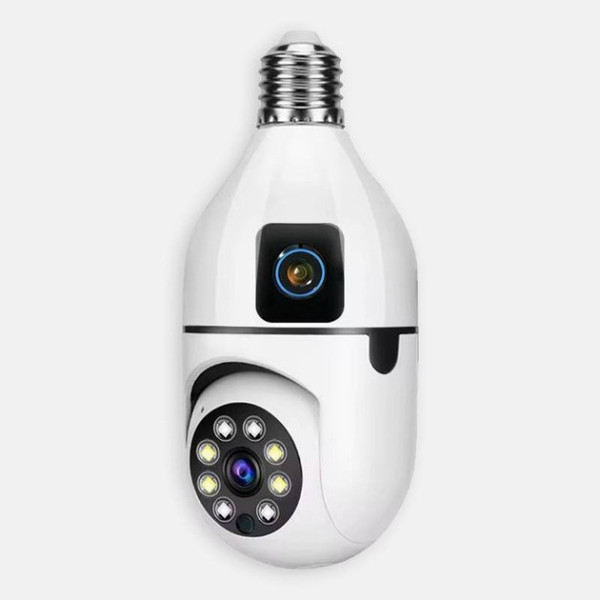 Двойная Wi-Fi камера E27 Sq02, датчик движения, ночное видение, двусторонняя связь, установка в патрон