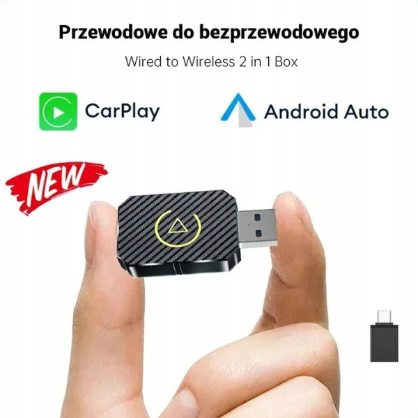 Адаптер для авто CarPlay и Android Auto беспроводной, USB Type-C, Bluetooth/Wi-Fi, голосовое управление