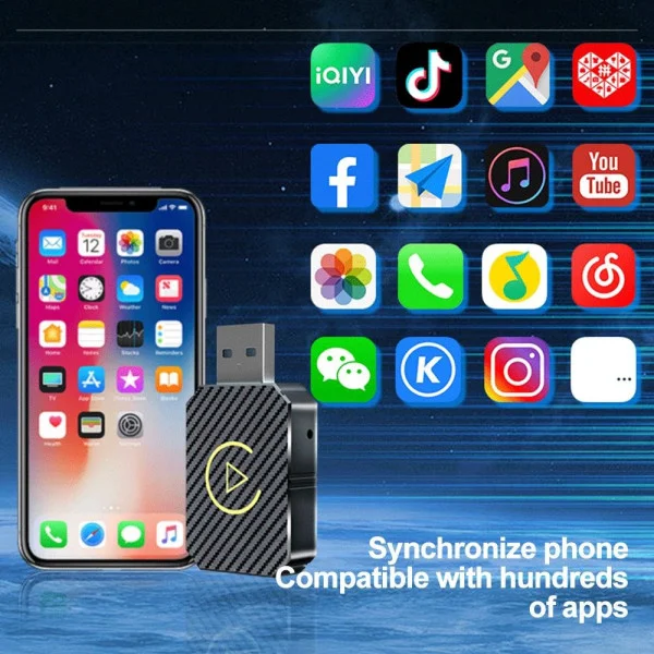 Адаптер для авто CarPlay и Android Auto беспроводной, USB Type-C, Bluetooth/Wi-Fi, голосовое управление