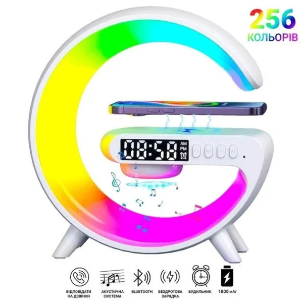 Многофункциональная лампа-ночник Smart Light Sound Machine 5в1 с Bluetooth колонкой,будильником, RGB-подсветка