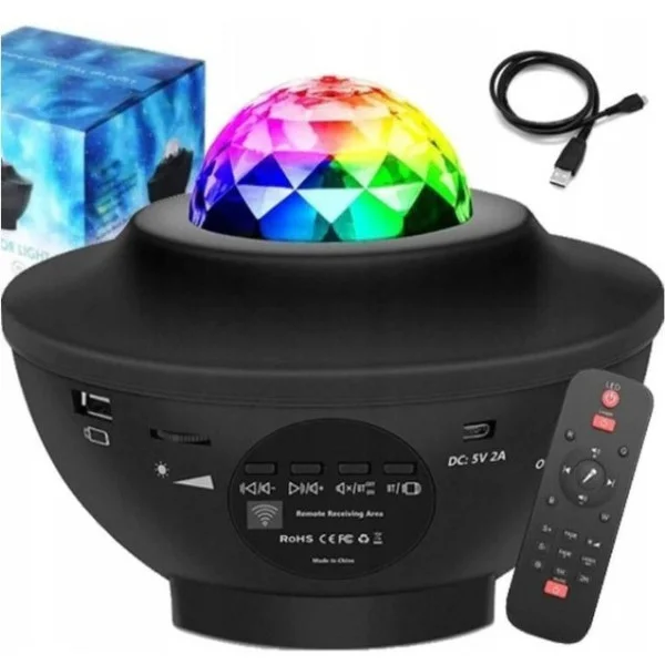 Лазерный проектор-ночник с имитацией звездного неба, Bluetooth, пульт ДУ, ночник для детей и взрослых