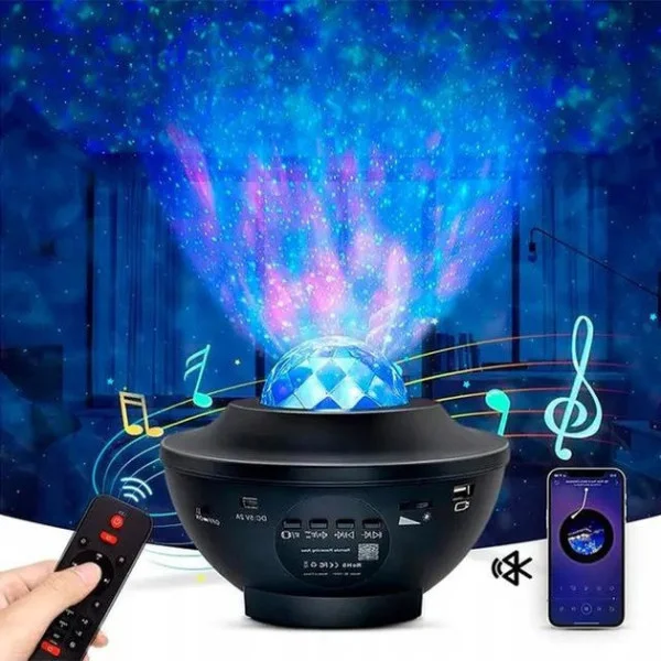 Лазерный проектор-ночник с имитацией звездного неба, Bluetooth, пульт ДУ, ночник для детей и взрослых