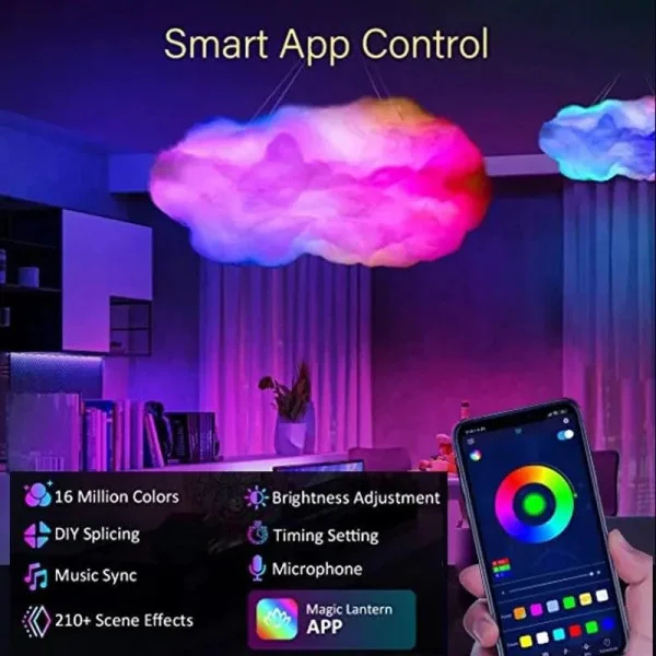 Светильник-ночник LED "Облако" TouCloud OBL-211 с 3D эффектом и управлением через APP