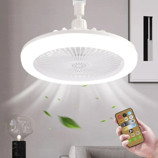 Подвесная LED- лампа с вентилятором и пультом, 3 режима света и вентиляции, цоколь E27, 20.5 Вт