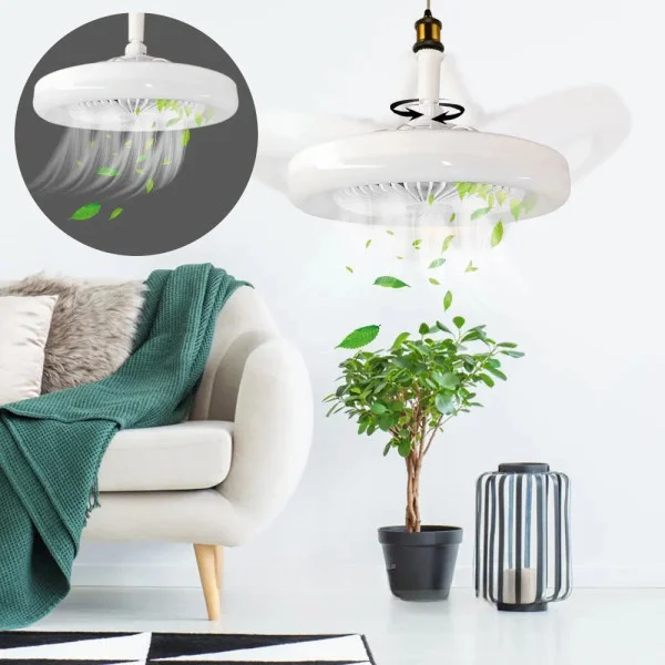 Подвесная LED- лампа с вентилятором и пультом, 3 режима света и вентиляции, цоколь E27, 20.5 Вт