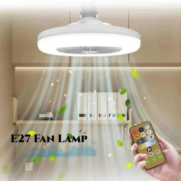 Подвесная LED- лампа с вентилятором и пультом, 3 режима света и вентиляции, цоколь E27, 20.5 Вт